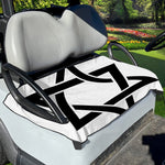 White And Black Star of David Print Golf Cart Seat Cover