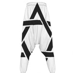 White And Black Star of David Print Hammer Pants