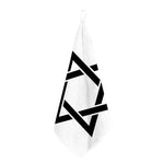 White And Black Star of David Print Hand Towel