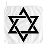 White And Black Star of David Print Hand Towel