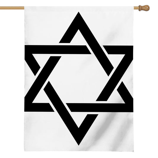 White And Black Star of David Print House Flag