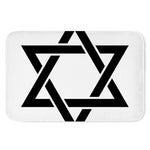 White And Black Star of David Print Indoor Door Mat