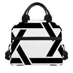 White And Black Star of David Print Insulated Lunch Bag