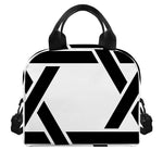 White And Black Star of David Print Insulated Lunch Bag
