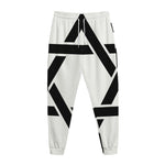 White And Black Star of David Print Jogger Pants