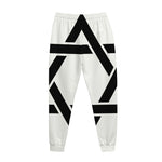 White And Black Star of David Print Jogger Pants