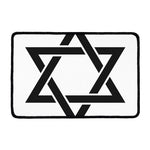 White And Black Star of David Print Kitchen Mat