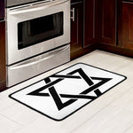 White And Black Star of David Print Kitchen Mat