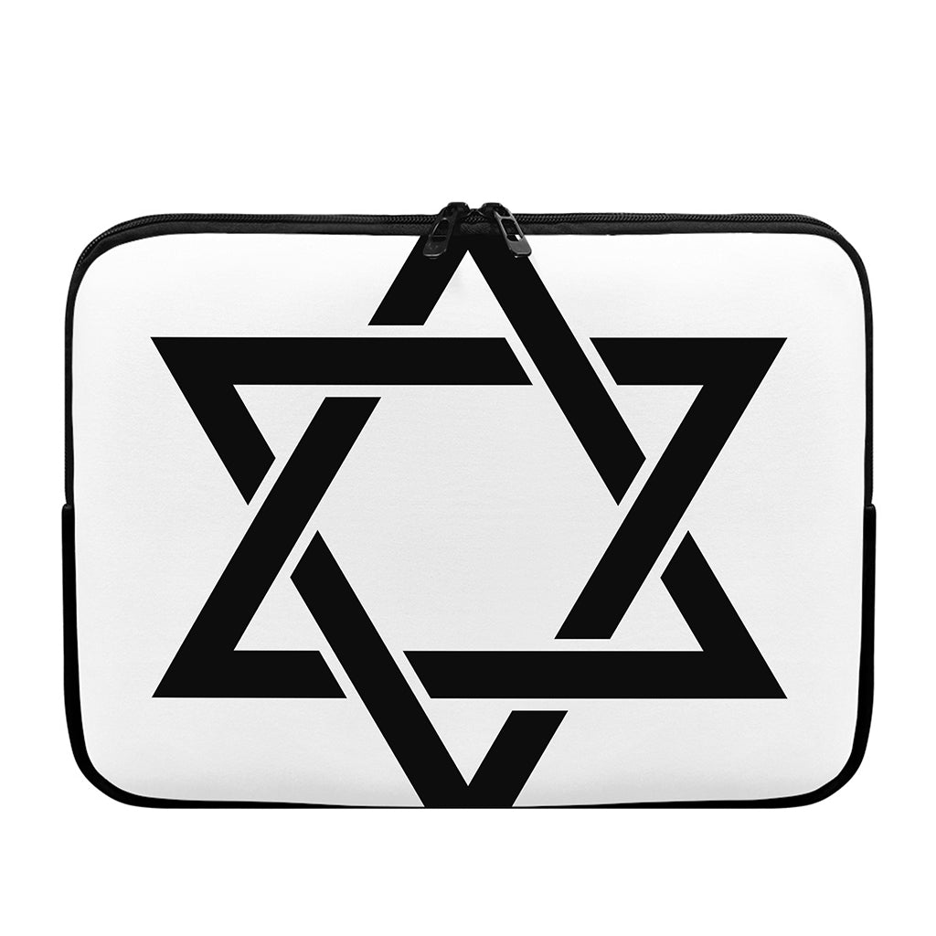 White And Black Star of David Print Laptop Sleeve