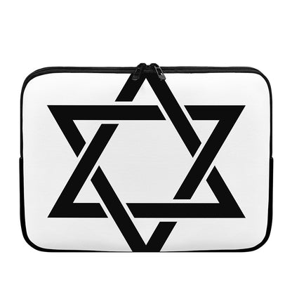 White And Black Star of David Print Laptop Sleeve