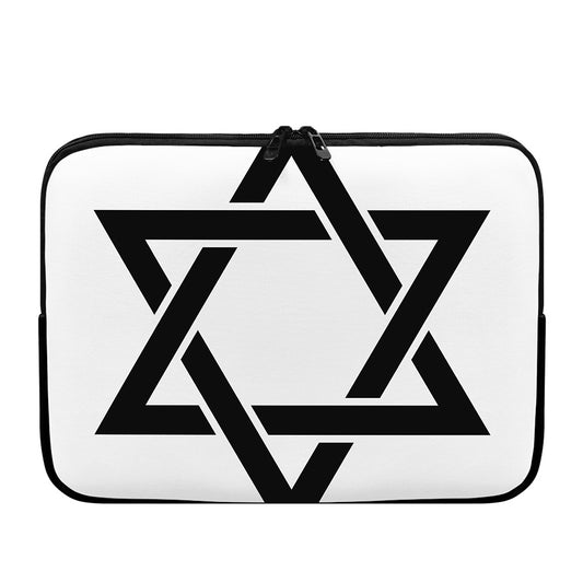 White And Black Star of David Print Laptop Sleeve