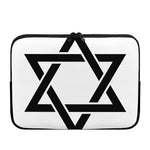 White And Black Star of David Print Laptop Sleeve