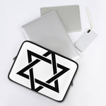 White And Black Star of David Print Laptop Sleeve