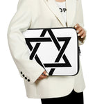 White And Black Star of David Print Laptop Sleeve