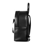 White And Black Star of David Print Leather Backpack