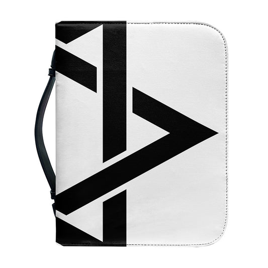 White And Black Star of David Print Leather Bible Cover