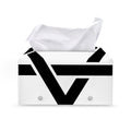 White And Black Star of David Print Leather Tissue Box Cover