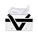 White And Black Star of David Print Leather Tissue Box Cover