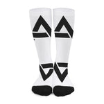 White And Black Star of David Print Long Socks