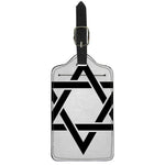 White And Black Star of David Print Luggage Tag
