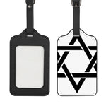 White And Black Star of David Print Luggage Tag