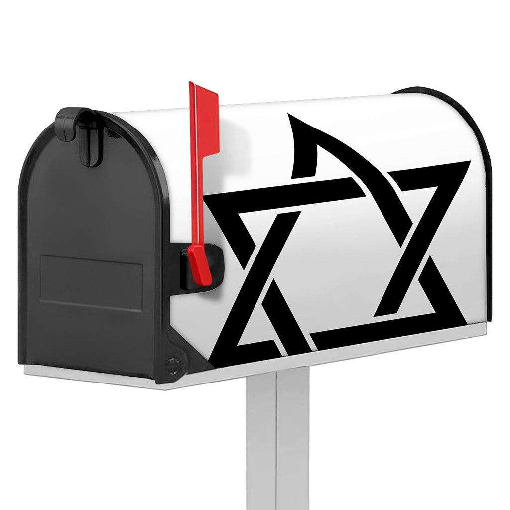 White And Black Star of David Print Mailbox Cover