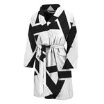 White And Black Star of David Print Men's Bathrobe