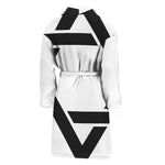 White And Black Star of David Print Men's Bathrobe