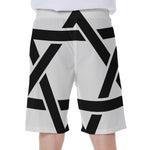 White And Black Star of David Print Men's Beach Shorts