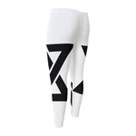 White And Black Star of David Print Men's Compression Pants