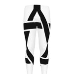 White And Black Star of David Print Men's leggings