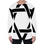 White And Black Star of David Print Men's Long Sleeve T-Shirt