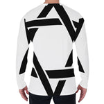 White And Black Star of David Print Men's Long Sleeve T-Shirt