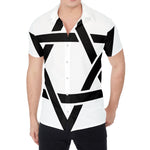 White And Black Star of David Print Men's Shirt