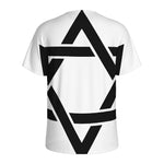 White And Black Star of David Print Men's Sports T-Shirt