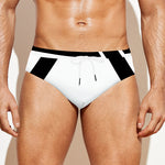 White And Black Star of David Print Men's Swim Briefs