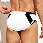 White And Black Star of David Print Men's Swim Briefs