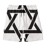 White And Black Star of David Print Men's Swim Trunks