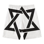 White And Black Star of David Print Men's Swim Trunks
