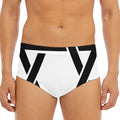 White And Black Star of David Print Men's Triangle Swim Briefs