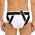 White And Black Star of David Print Men's Triangle Swim Briefs