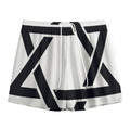White And Black Star of David Print Mesh Shorts
