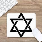 White And Black Star of David Print Mouse Pad