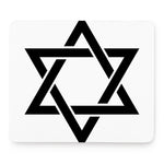 White And Black Star of David Print Mouse Pad