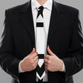 White And Black Star of David Print Necktie