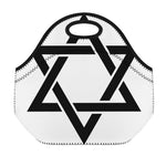White And Black Star of David Print Neoprene Lunch Bag