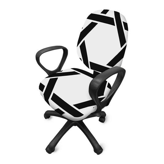 White And Black Star of David Print Office Chair Cover
