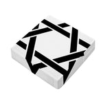 White And Black Star of David Print Outdoor Seat Cushion Cover