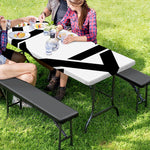 White And Black Star of David Print Picnic Table Cover