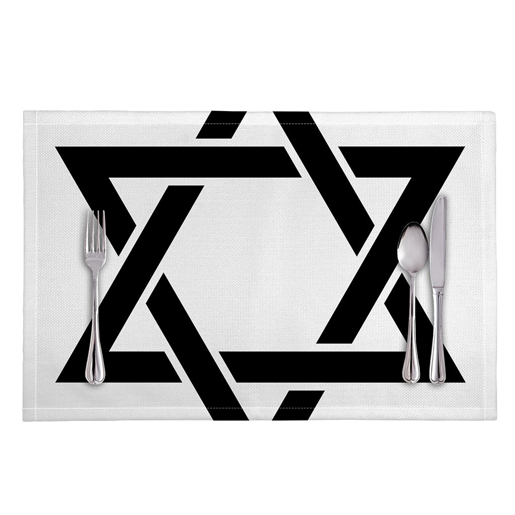 White And Black Star of David Print Placemat